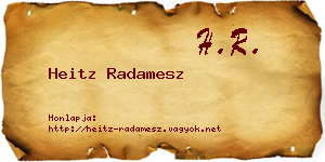 Heitz Radamesz névjegykártya
